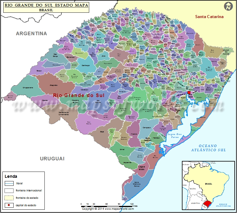 Rio Grande Do Sul Mapa Rio Grande Do Sul Estado Mapa Brasil