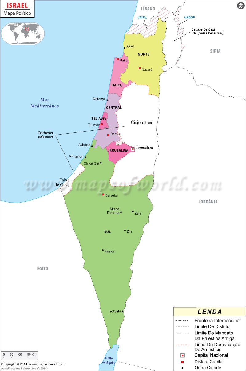 Mapa do Israel