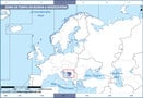 Mapa do fuso horário na Bósnia