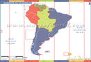 Mapa do fuso horário da América do Sul