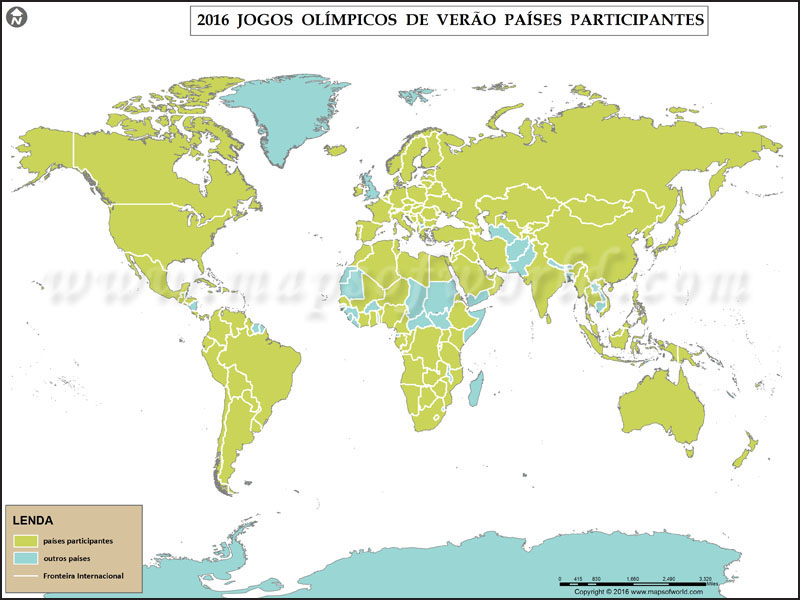 Rio Olimpíadas de 2016 Países participantes