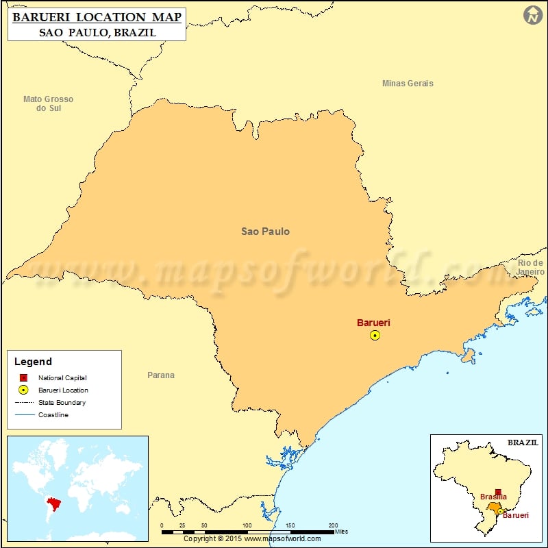 Onde está Barueri, Localização de Barueri no Brasil Mapa