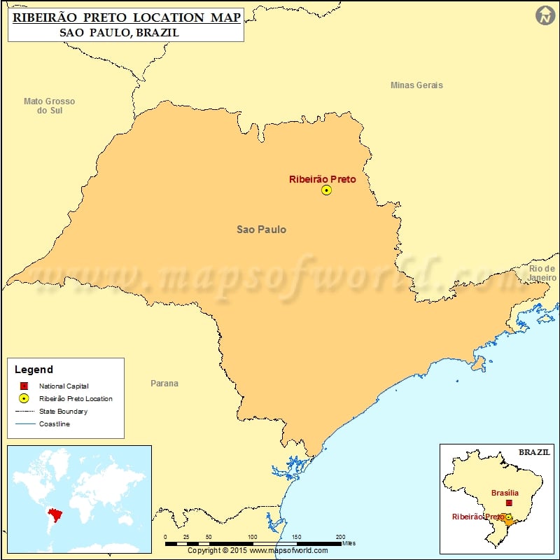 Onde está Ribeirão Preto, Localização de Ribeirão Preto no Brasil Mapa